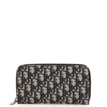 Christian Dior Zip Around Wallet Oblique Canvas Long