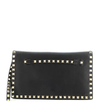 Valentino Garavani Rockstud Flap Clutch Leather