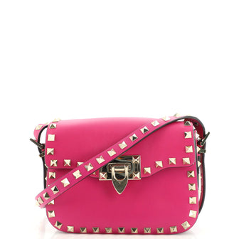 Valentino Garavani Rockstud Flip Lock Flap Bag Leather Mini