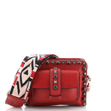 Valentino Garavani Rolling Rockstud Zip Crossbody Bag Leather with Cabochons Mini