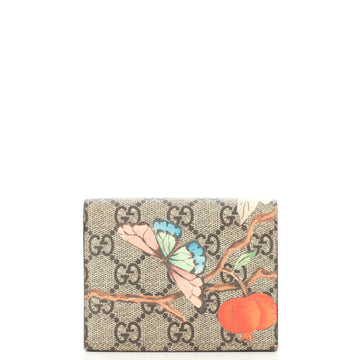 Gucci Flap Card Case Tian Print GG Coated Canvas