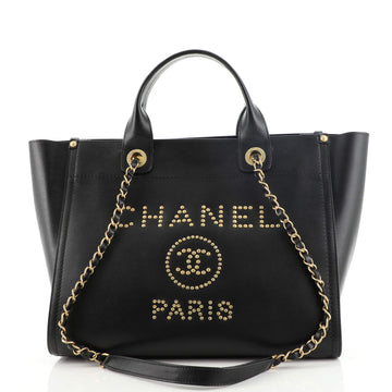 Chanel Deauville Tote Studded Caviar Small