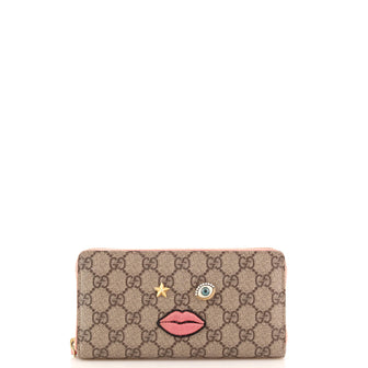 Gucci Zip Around Wallet GG Coated Canvas with Applique