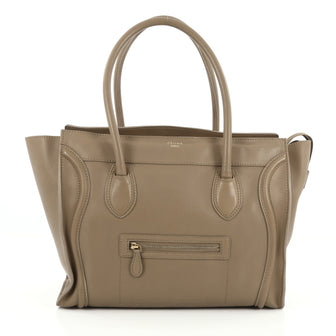 Celine Shoulder Luggage Bag Leather Brown 1797006