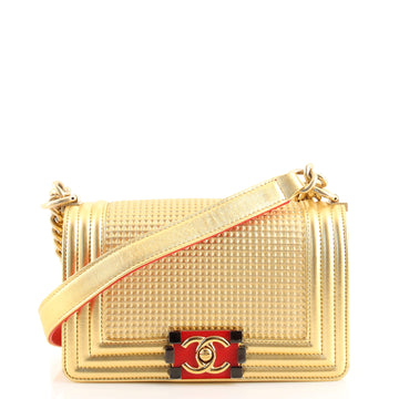 Chanel Boy Flap Bag Cube Embossed Lambskin Small