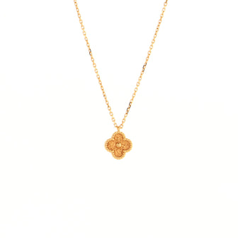 Van Cleef & Arpels Sweet Alhambra Pendant Necklace 18K Rose Gold