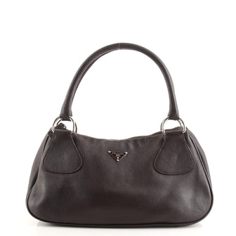 Prada Zip Shoulder Bag Vitello Daino Medium