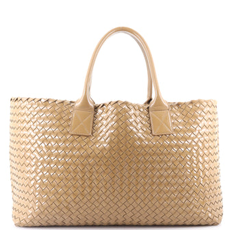 Bottega Veneta Cabat Tote Intrecciato Patent Medium
