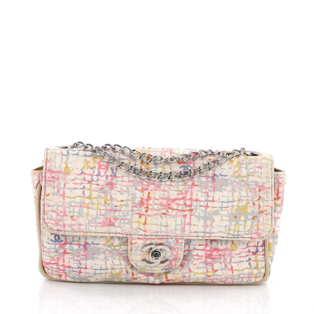 Chanel Watercolor Colorama Flap Bag Quilted Watercolor Canvas