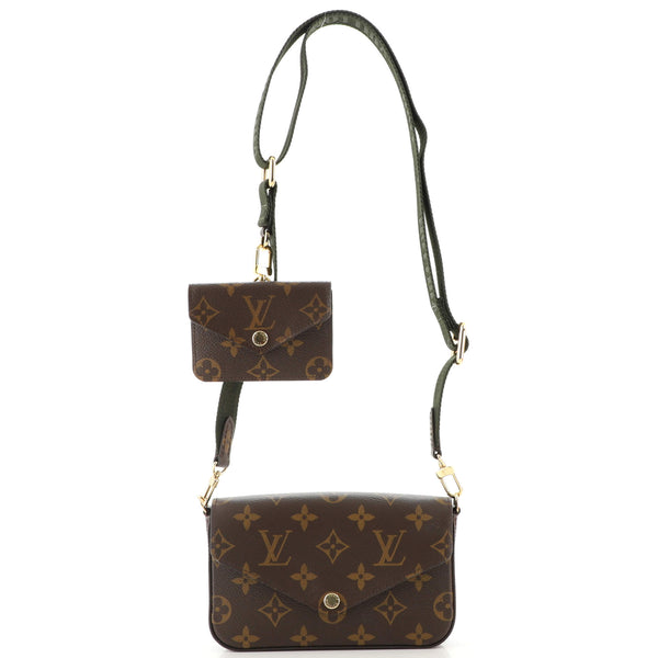 Felicie Strap and Go Crossbody bag in Monogram coated canvas, Gold