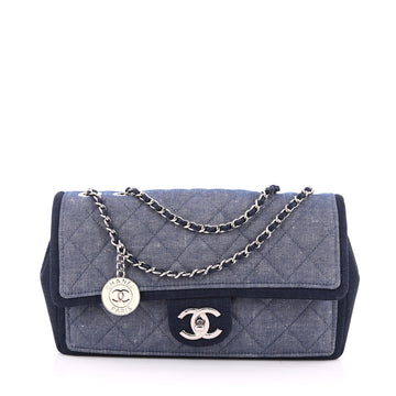 Chanel Medallion Graphic Flap Bag Quilted Denim Medium 1797602