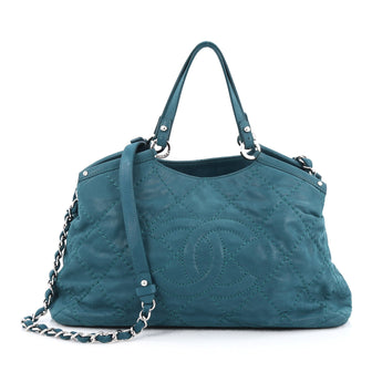 Chanel CC Sea Hit Tote Quilted Iridescent Calfskin Small 1797607