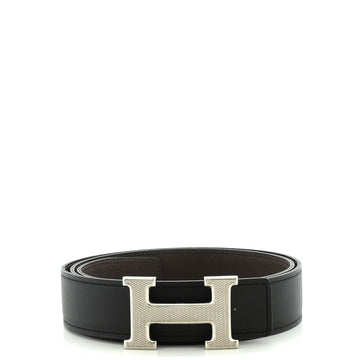 Hermes Constance Reversible Belt Leather with Guilloche Hardware Medium