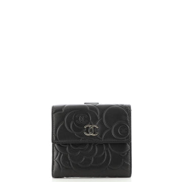 Chanel Bifold Wallet Camellia Lambskin Compact
