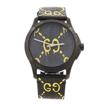 Gucci G-Timeless Ghost Quartz Watch PVD Stainless Steel and Coated Canvas 38