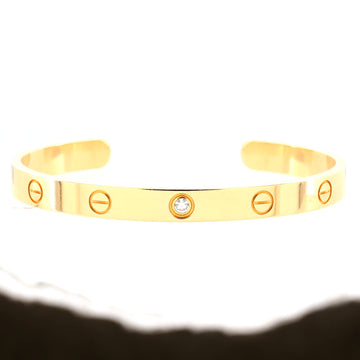 Cartier Love 1 Diamond Cuff Bracelet 18K Yellow Gold with Diamond