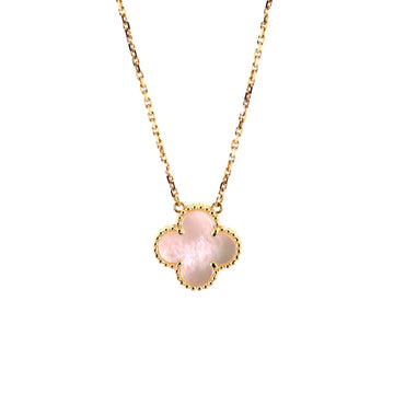 Van Cleef & Arpels Vintage Alhambra Pendant Necklace 18K Yellow Gold and Mother of Pearl