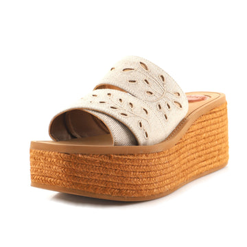 Chloe Women's Woody Wedge Espadrilles Linen