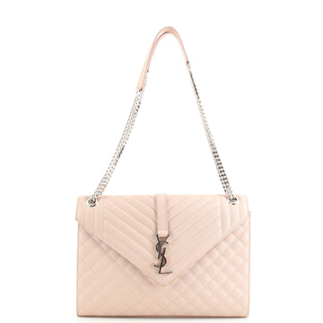 Saint Laurent Classic Monogram Envelope Satchel Mixed Matelasse Leather Large