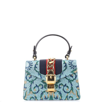 Gucci Sylvie Top Handle Bag Brocade Mini