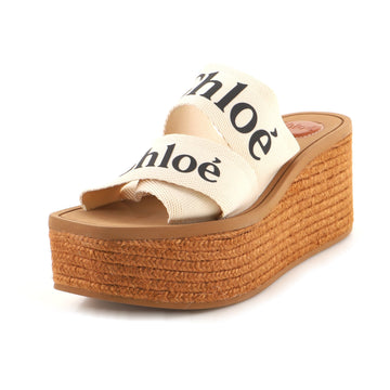 Chloe Women's Woody Logo Wedge Espadrilles Fabric