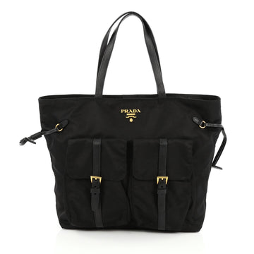 Prada Buckle Pocket Tote Tessuto with Saffiano Leather 1798501