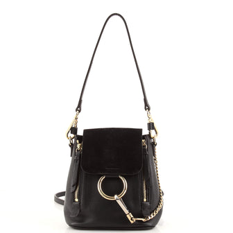 Chloe Faye Backpack Leather and Suede Mini