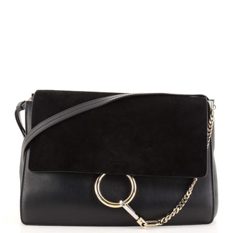 Chloe Faye Crossbody Leather and Suede Medium
