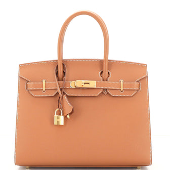 Hermes Birkin Sellier Bag Brown Epsom with Gold Hardware 30