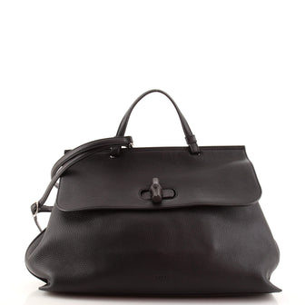Gucci Bamboo Daily Top Handle Bag Leather Large