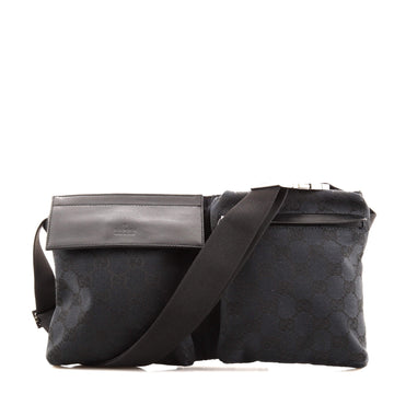 Gucci Vintage Double Belt Bag GG Canvas