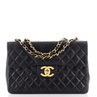 Chanel Vintage Classic Single Flap Bag Quilted Lambskin Maxi