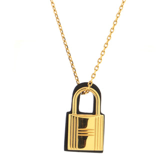 Hermes O'Kelly Pendant Necklace Metal and Leather Small