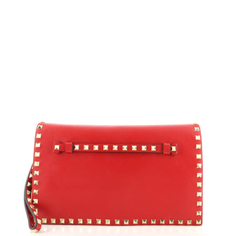 Valentino Garavani Rockstud Flap Clutch Leather