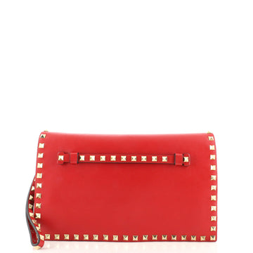 Valentino Garavani Rockstud Flap Clutch Leather