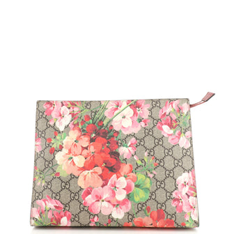 Gucci Toiletry Pouch Blooms Print GG Coated Canvas Large
