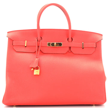 Hermes Birkin Handbag Red Togo with Gold Hardware 40