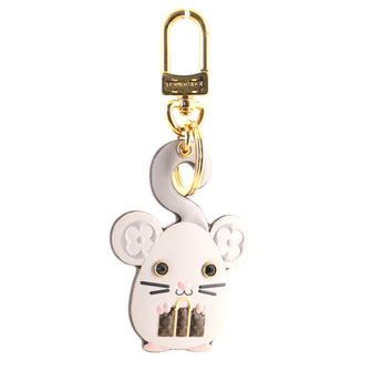 Louis Vuitton Mouse Bag Charm and Key Holder Leather with Monogram Canvas
