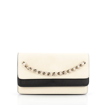 Valentino Layered Flap Clutch Leather Small White