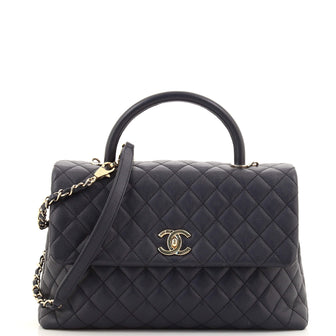 Chanel Coco Top Handle Bag Quilted Caviar Medium