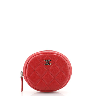 Chanel Classic Round Coin Purse Quilted Caviar