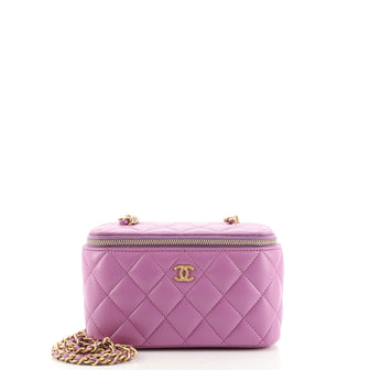 Chanel Pearl Crush Vanity Case with Chain Quilted Lambskin Small