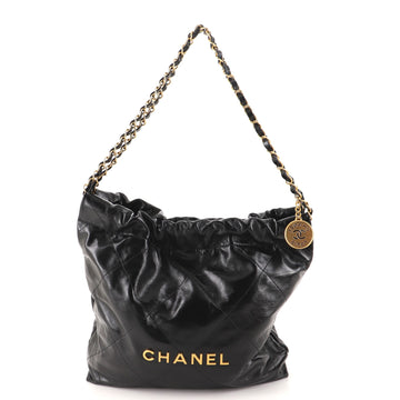 Chanel 22 Chain Hobo Quilted Calfskin Small