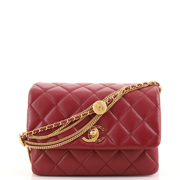 Pink Quilted Lambskin Small Double Flap Gold Hardware, 2022