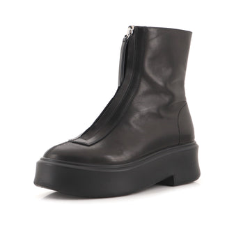 The Row Women's Front Zip Combat Boots Leather