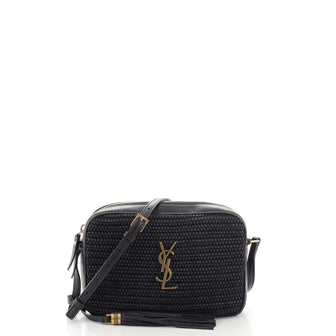Saint Laurent Lou Camera Bag Woven Raffia Small