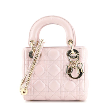 Christian Dior Lady Dior Chain Bag Cannage Quilt Lambskin Mini