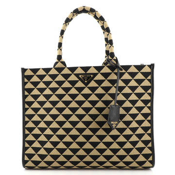 Prada Symbole Shopper Tote Jacquard Large