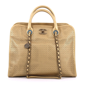 Chanel Up In The Air Convertible Tote Perforated Leather 1802001 Gold