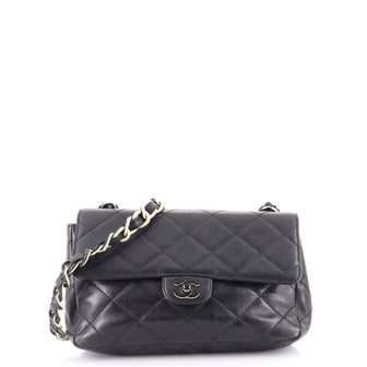 Chanel Vintage Resin Chain CC Flap Bag Quilted Lambskin Medium